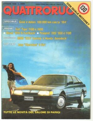 Quattroruote 1988 Ottobre n. 396 - Prove Fiat Tipo 1100 e 1600, Rover 820 Si