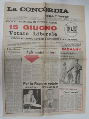 Quindicinale LA CONCORDIA NELLA LIBERTA' Anno 1975 n 119 del 31 Maggio