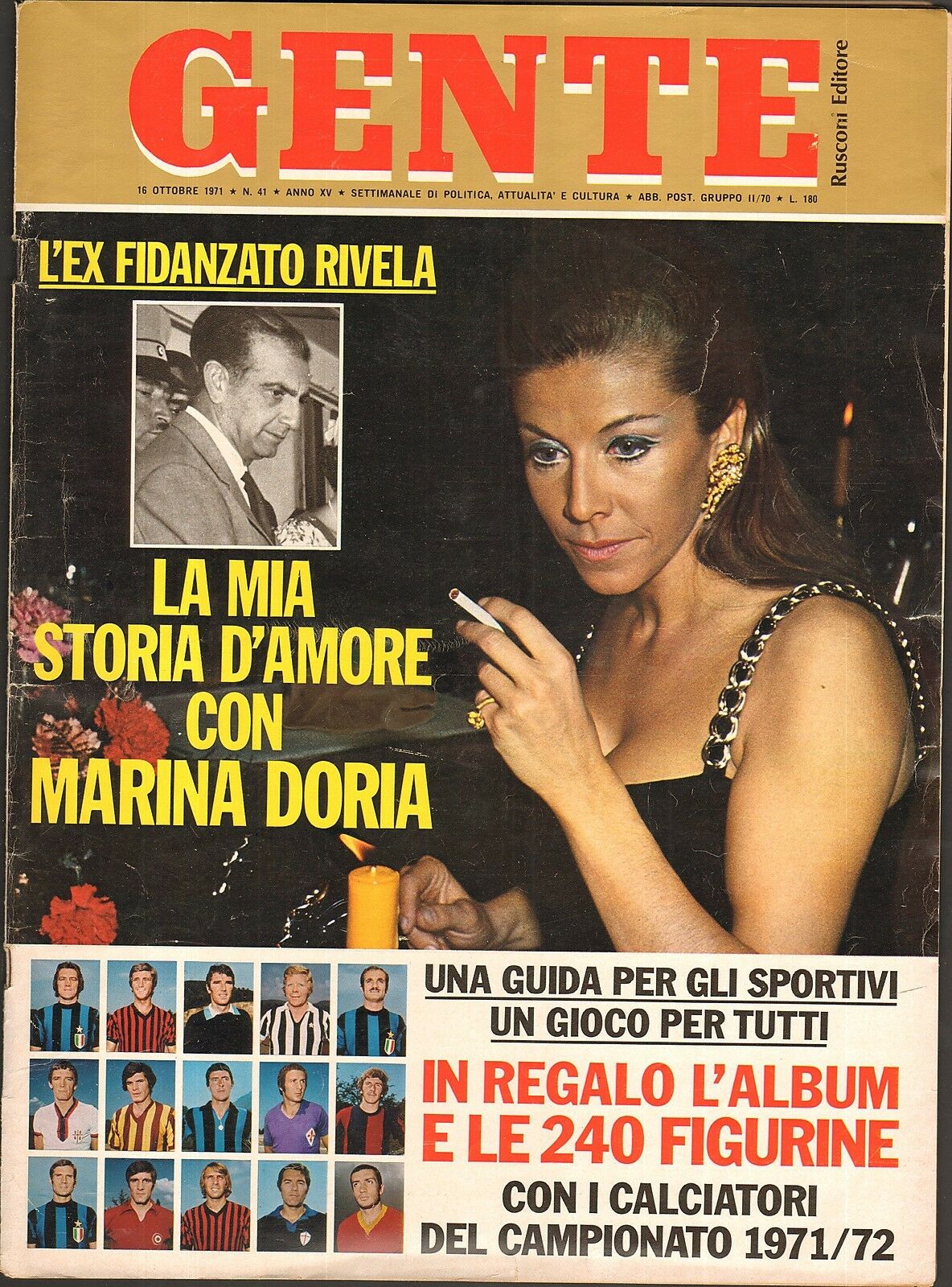 Rivista GENTE Anno 1971 n.41. EX FIDANZATO MARINA DORIA, EDUARDO DE FILIPPO  B10