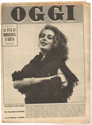 Rivista OGGI Anno 1953 n. 36 del 3 Settembre - In copertina Anna Maria Ferrero