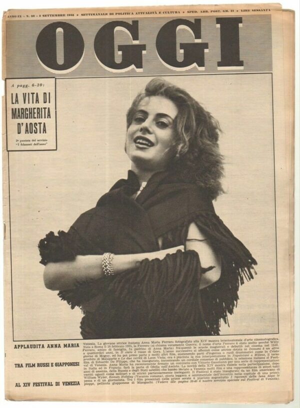 Rivista-OGGI-Anno-1953-n-36-del-3-Settembre-In-copertina-Anna-Maria-Ferrero-112866338807