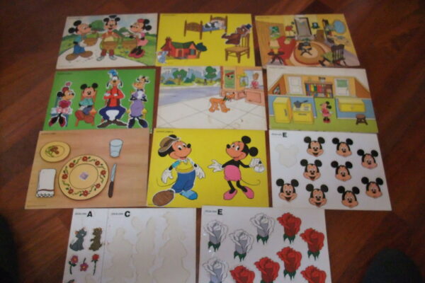 ST-Walt-Disney-ACTIVITY-CARD-del-1978-gruppo-di-11-schede-utilizzate-121722764847