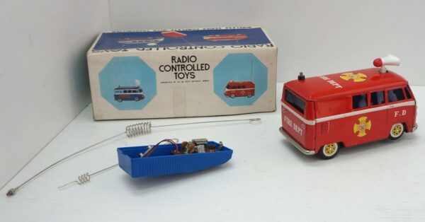Gakken-Tin-Bus-Volkswagen-FIRE-DEPT-FD-RC-NON-TESTATO-Anni-60-Gakken-123729218488-2