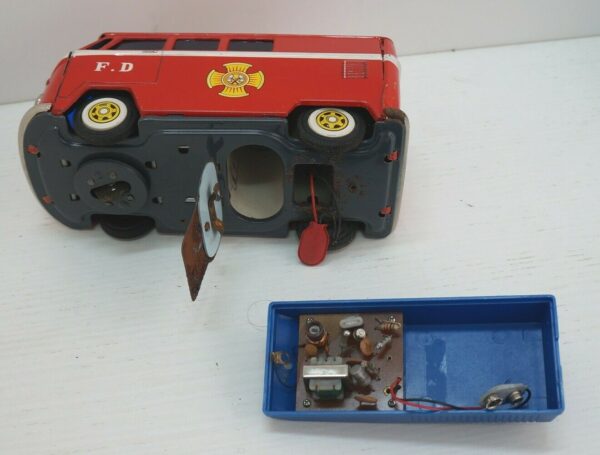 Gakken-Tin-Bus-Volkswagen-FIRE-DEPT-FD-RC-NON-TESTATO-Anni-60-Gakken-123729218488-4