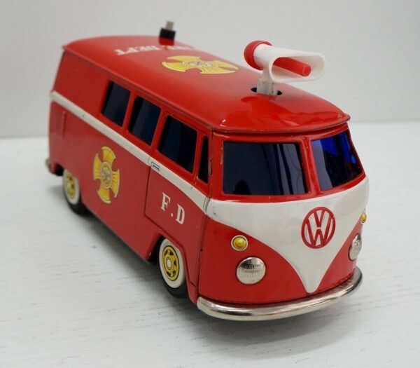 Gakken-Tin-Bus-Volkswagen-FIRE-DEPT-FD-RC-NON-TESTATO-Anni-60-Gakken-123729218488-7