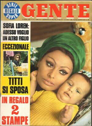 Rivista GENTE Anno 1969 n.25. Sofia Loren adesso voglio un altro figlio