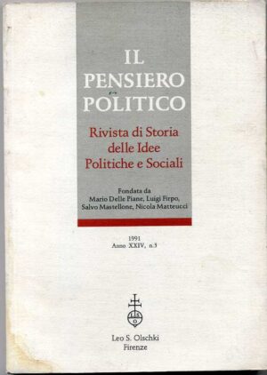 Rivista IL PENSIERO POLITICO Storia delle idee politiche e sociali n. 3 - 1991