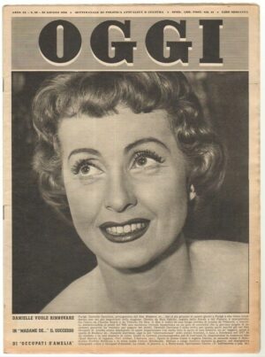 Rivista OGGI Anno 1953 n. 26 del 25 Giugno - In copertina Danielle Darrieux