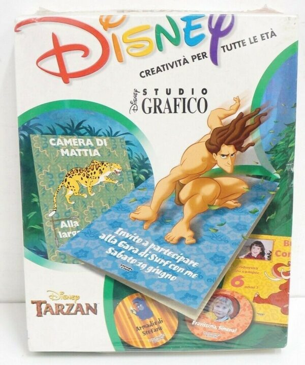 TARZAN-Disney-Studio-Grafico-Cd-Rom-Videogioco-PC-ITA-Nuovo-Sigillato-113916952468