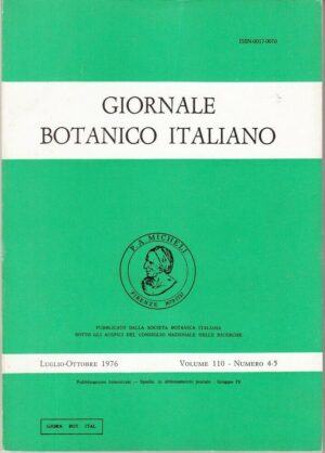 Giornale Botanico Italiano vol. 110 n. 4 - 5 Anno 1976 Luglio - Ottobre