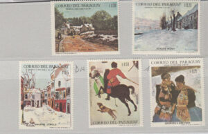 Lotto 6 FRANCOBOLLI PARAGUAY ARTE (cod. E15) -C01