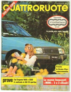 Quattroruote 1981 Settembre n. 311 - Prove Volvo 345 Gl e GLS, Citroen Visa 2