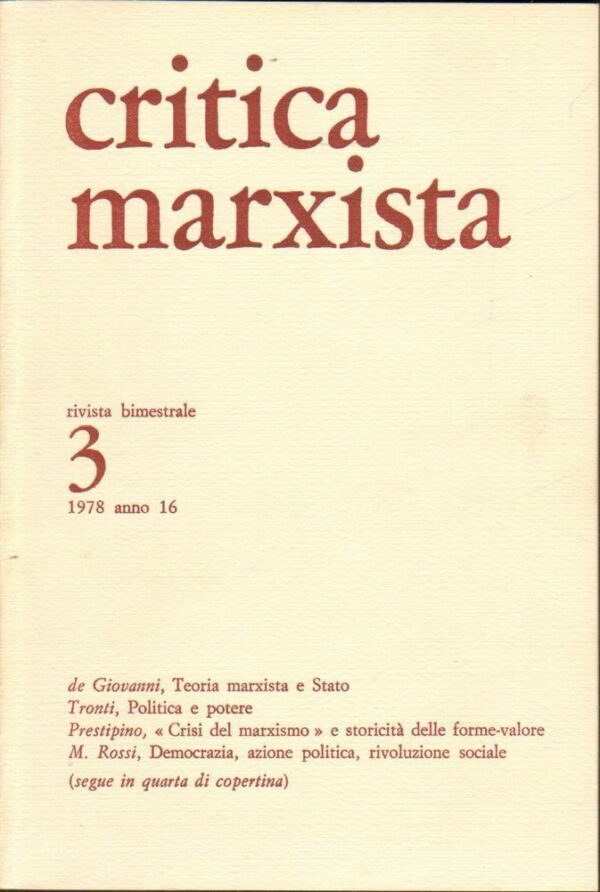Rivista-Bimestrale-CRITICA-MARXISTA-n-3-Anno-1978-ed-Editori-Riuniti-112453635239