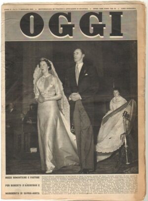 Rivista OGGI Anno 1954 n. 1 del 7 Gennaio - In copertina Margherita di Savoia