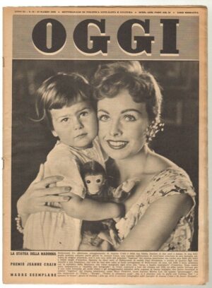Rivista OGGI Anno 1955 n. 13 del 31 Marzo - In copertinaJeanne Crain