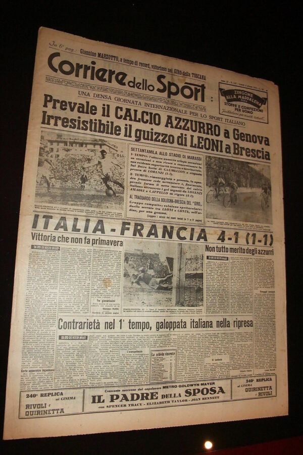 ST-CORRIERE-DELLO-SPORT-anno-32-n132-4-giugno-1951-ITALIA-FRANCIA-LEONI-121115848049