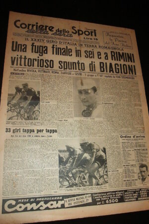 Corriere dello Sport della Sera n. 9 del 31 Maggio 1951 ed. Editoriale Corriere dello Sport
