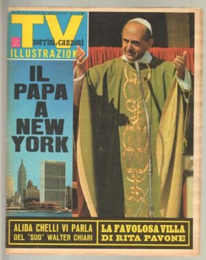 TV Sorrisi e Canzoni anno 1965 n. 40 - 3 Ottobre in copertina Papa Paolo VI