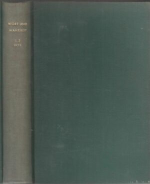 WORT UND WAHRHEIT MONATSSCHRIFT FUR RELIGION UND KULTUR ed. Achter Jahrgang 1953