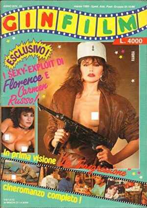 Gin Film Rivista erotica Anno 1989 marzo n.35. Florence Guerin, Carmen Russo, Milly D'Abbraccio, Claudia Cavalcanti, Rosemary Swarowsky